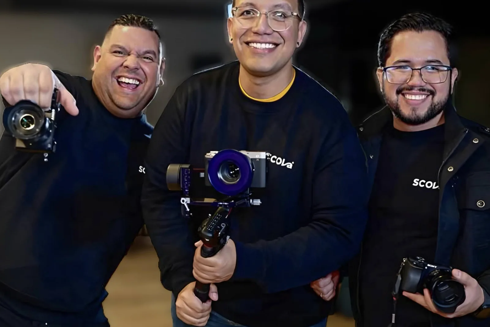 The Scola Media team on a shoot
